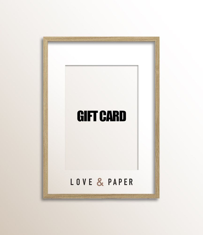 Love & Paper framed gift card